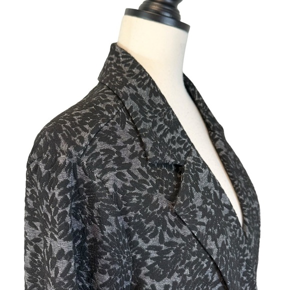 GNW Black Gray Jacket Open Front 3/4 Ruched Sleeve Size XL B34#56 - Picture 4 of 9